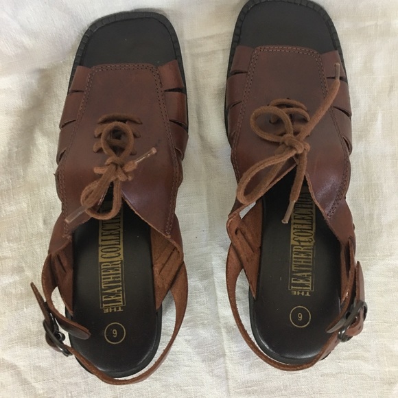 Vintage Leather collection block heel sandals - Picture 5 of 7